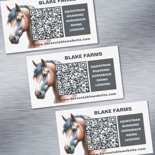 Magnet Carte de visite de cheval avec code QR