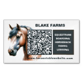 Magnet Carte de visite de cheval avec code QR (devant)