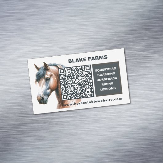 Magnet Carte de visite de cheval avec code QR (In Situ)