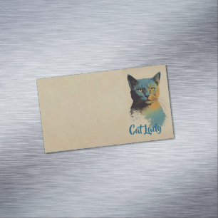 Magnet Carte de visite de la dame du chat