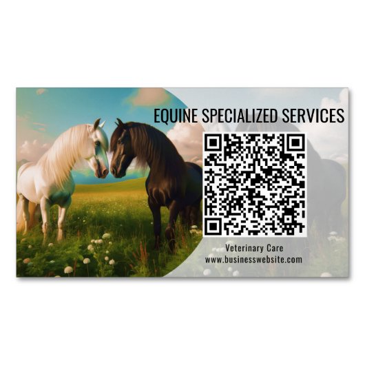 Magnet Carte de visite du code QR du cheval (devant)