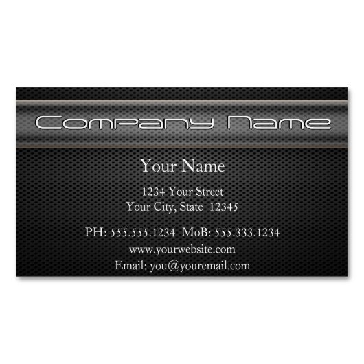 Magnet Carte de visite noir en fibre de carbone mo (devant)