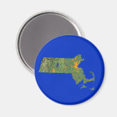 Magnet Carte Massachusetts (Recto/Verso)
