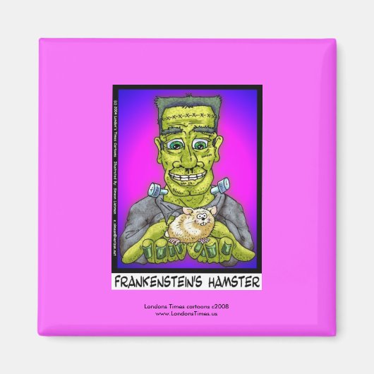 Magnet Cartoon Drôle Hamster de Frankenstein (Devant)