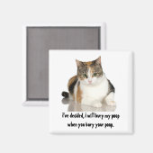 Magnet / chat je vais enterrer le caca quand vous (Recto/Verso)