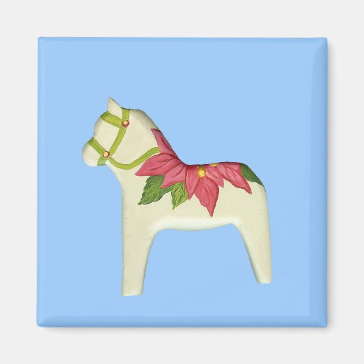 Magnet Cheval Dala Poinsettia (Devant)