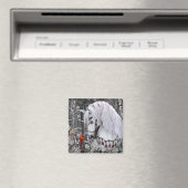 Magnet Cheval et Cardinaux de Noël (In Situ (Lave-vaisselle))