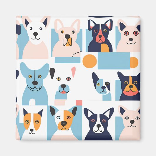 magnet chiens style picasso (Devant)