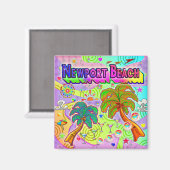 Magnet cible de vacances de Newport Beach (Recto/Verso)