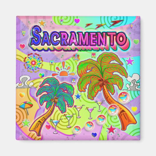 Magnet cible de vacances de Sacramento (Devant)