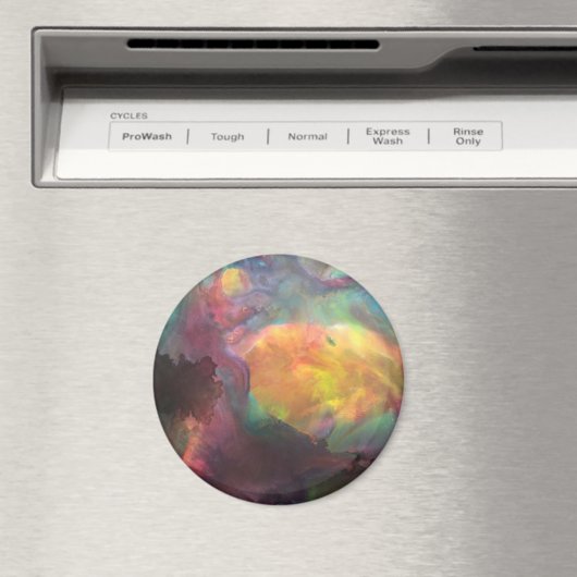 Magnet circulaire avec Johnson Abstrait Artwork (In Situ (Lave-vaisselle))