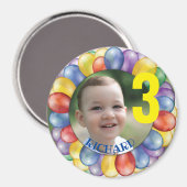 Magnet circulaire d'anniversaire personnalisé (Recto/Verso)