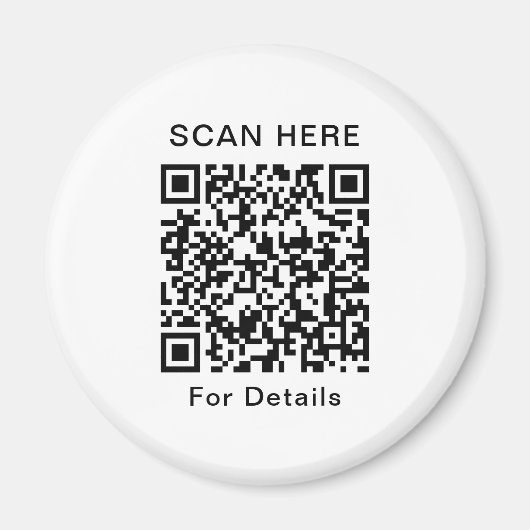 Magnet circulaire de code QR personnalisé - Éteind (Devant)