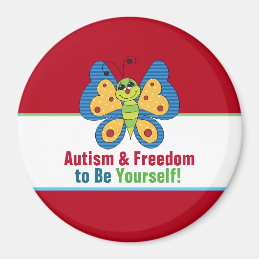 Magnet circulaire de sensibilisation sur l'autisme (Devant)