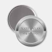 Magnet circulaire en argent gravé sur mesure (Recto/Verso)