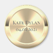 Magnet circulaire en laiton gravé sur mesure (Devant)