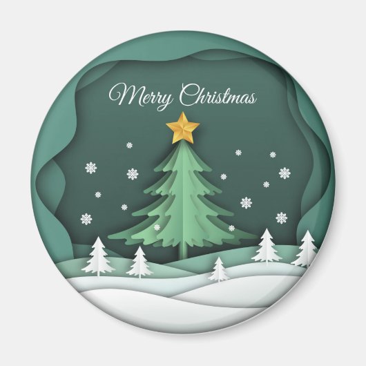 Magnet circulaire "Joyeux Noël" (Devant)