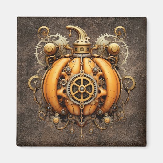 Magnet Citrouille Automne Steampunk (Devant)