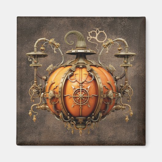 Magnet Citrouille Automne Steampunk (Devant)