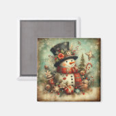 Magnet classique de bonhomme de neige (Recto/Verso)