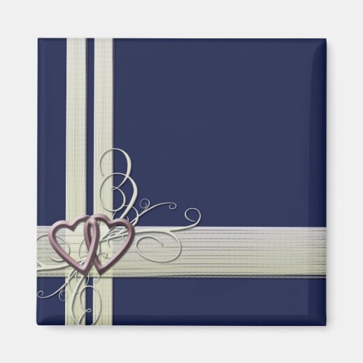 Magnet cœur bleu marine (Devant)