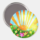 Magnet coloré du soleil (Recto/Verso)