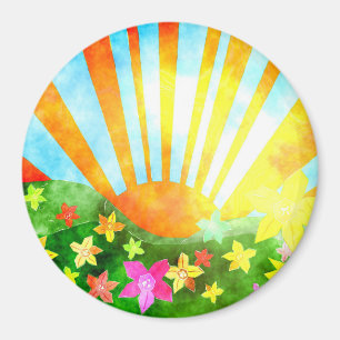 Magnet coloré du soleil