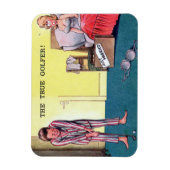 Magnet - Comic - Golf - Oud Briefkaart Magneet (Verticaal)