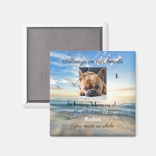 Magnet commémoratif avec texte - Plage (Recto/Verso)