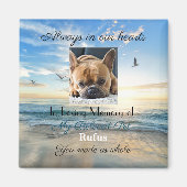 Magnet commémoratif avec texte - Plage (Devant)