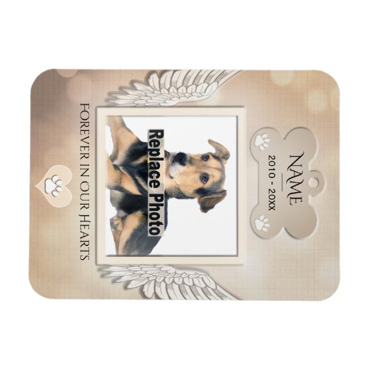 Magnet commémoratif de chien (Horizontal)