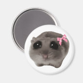 Magnet Coquette Sad Hamster Meme Magneet (Voorkant / Achterkant)