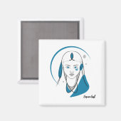 Magnet "Cosmic Girl" Bleu (Recto/Verso)