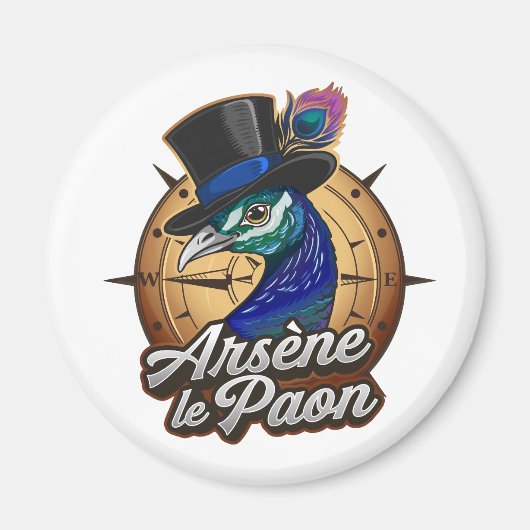 Magnet couleur "Arsène le Paon" (Devant)