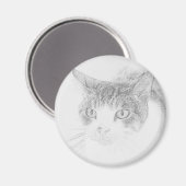 Magnet Croquis de Visage de Chat Mignon (Recto/Verso)