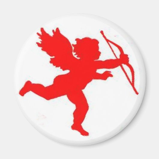 Magnet Cupid Red Plain Magneet (Voorkant)