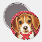 Magnet Custom, mignon petit Beagle. (Recto/Verso)
