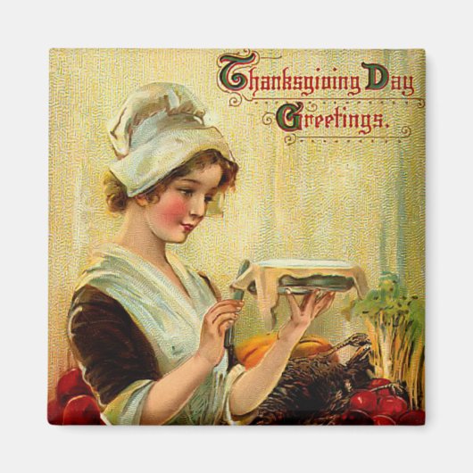 Magnet d'action de grâces vintage (Devant)