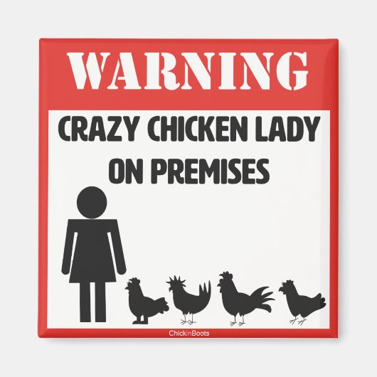 Magnet dame poule folle (Devant)