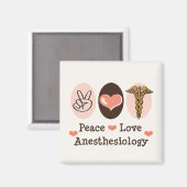 Magnet d'anesthésiologie Peace Love (Recto/Verso)