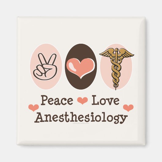 Magnet d'anesthésiologie Peace Love (Devant)