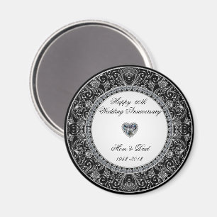 Magnet d'anniversaire du Mariage de diamant