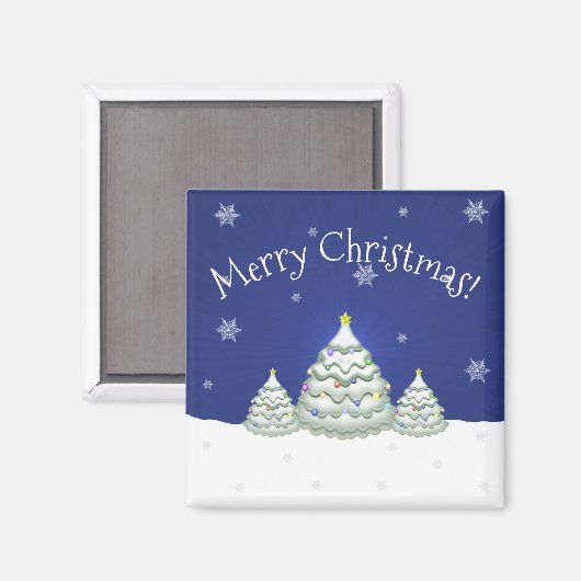 Magnet d'arbre de Noël bleu (Recto/Verso)