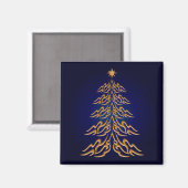 Magnet d'arbre de Noël de Bell bleu (Recto/Verso)