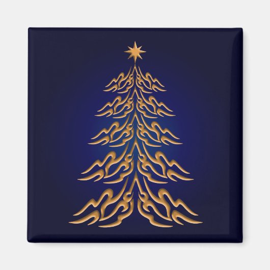 Magnet d'arbre de Noël de Bell bleu (Devant)