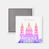 Magnet d'architecture de Budapest Hongrie (Recto/Verso)