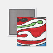 Magnet d'art Abstrait "Insides Out" (Recto/Verso)