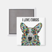 Magnet d'art de chien Corgi (Recto/Verso)