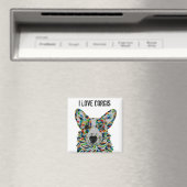 Magnet d'art de chien Corgi (In Situ (Lave-vaisselle))