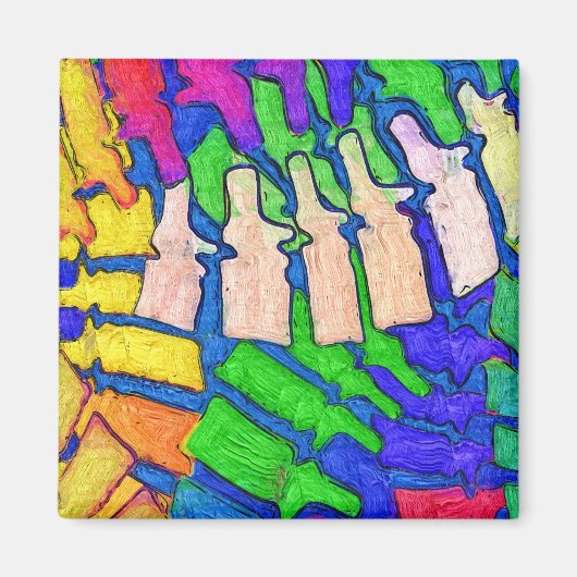 Magnet d'art de la colonne vertébrale colorée (Devant)